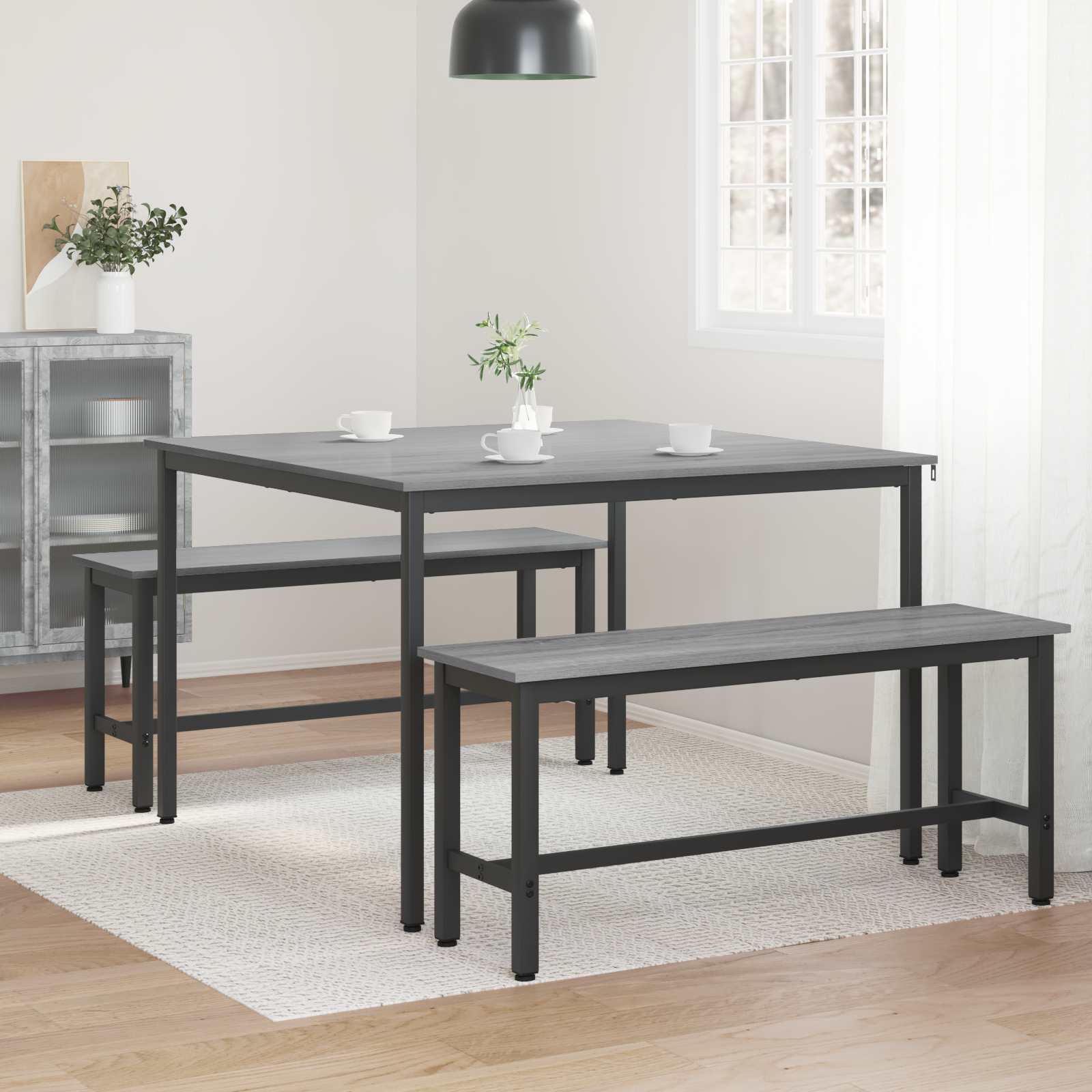 Esstische 110 x 110 x 75 cm Holzwerkstoff Sonoma-Grau