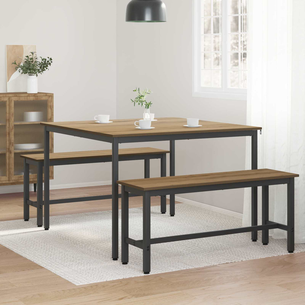 Esstische 110 x 110 x 75 cm Holzwerkstoff Artisan-Eiche