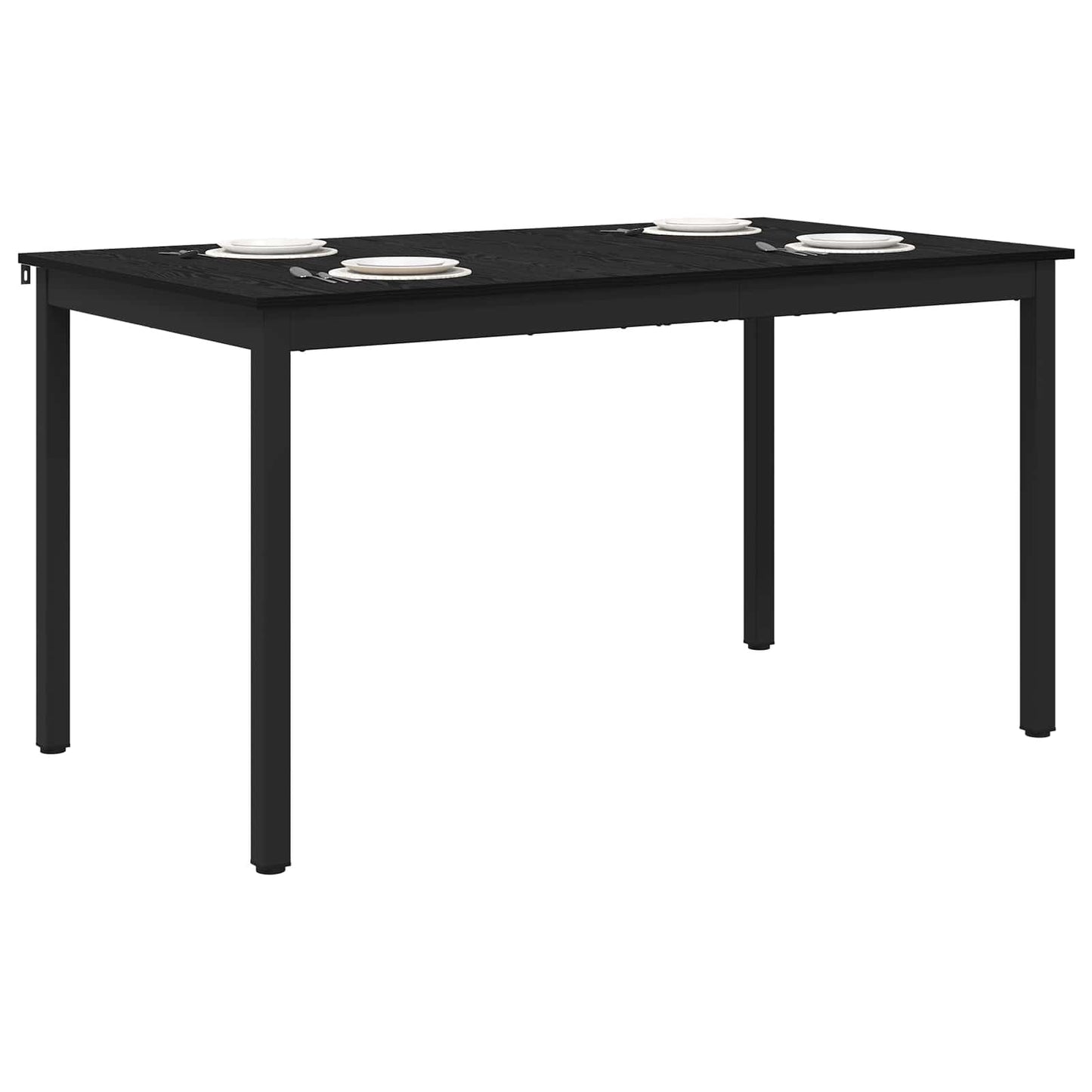 Esstische 140 x 80 x 75 cm Holzwerkstoff Schwarz Eichen-Optik