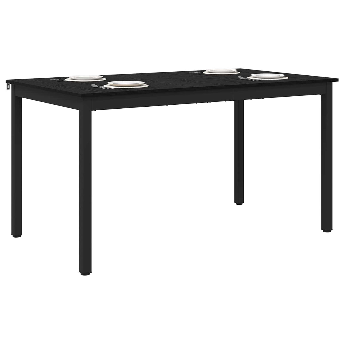 Esstische 140 x 80 x 75 cm Holzwerkstoff Schwarz Eichen-Optik