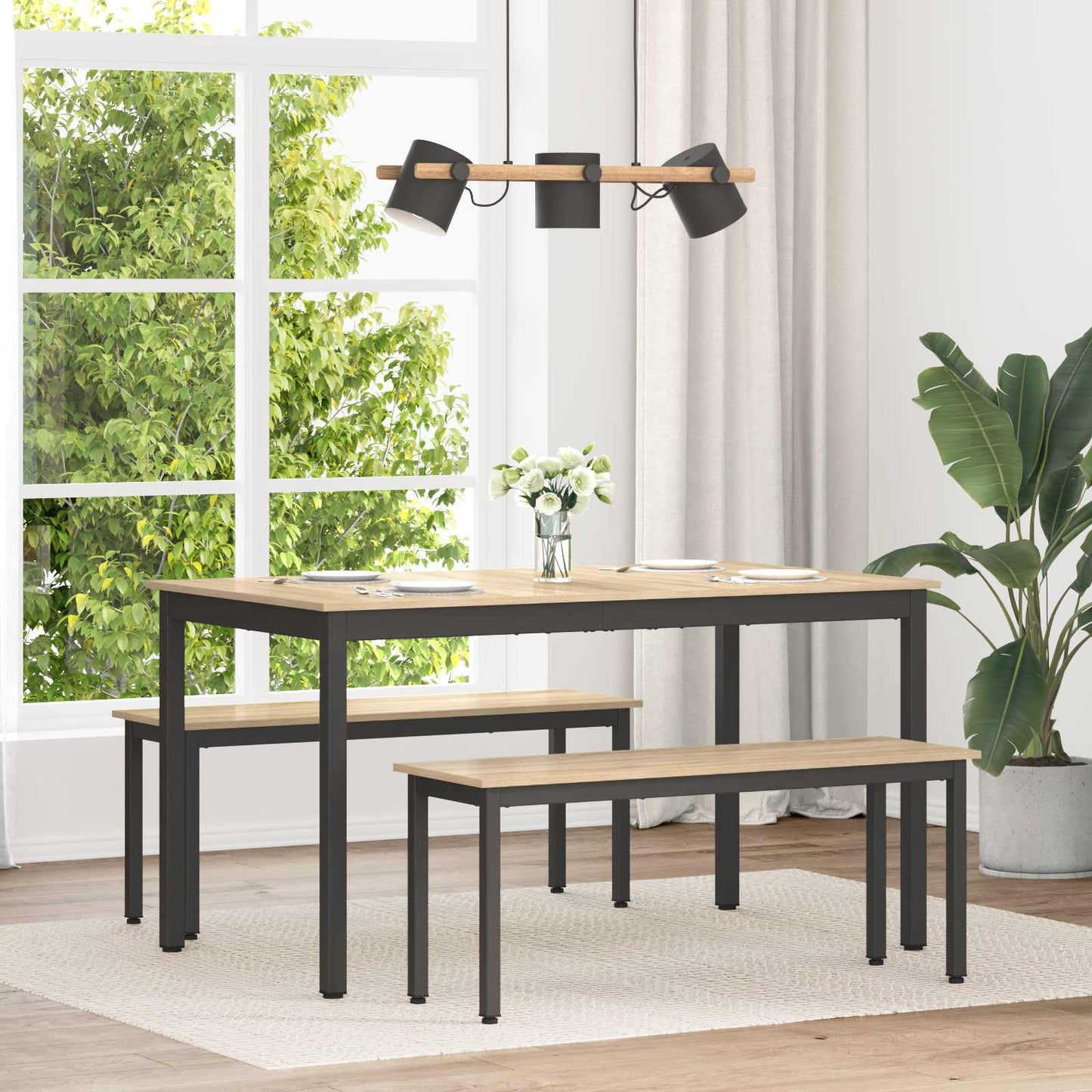 Esstische 140 x 80 x 75 cm Holzwerkstoff Sonoma-Eiche