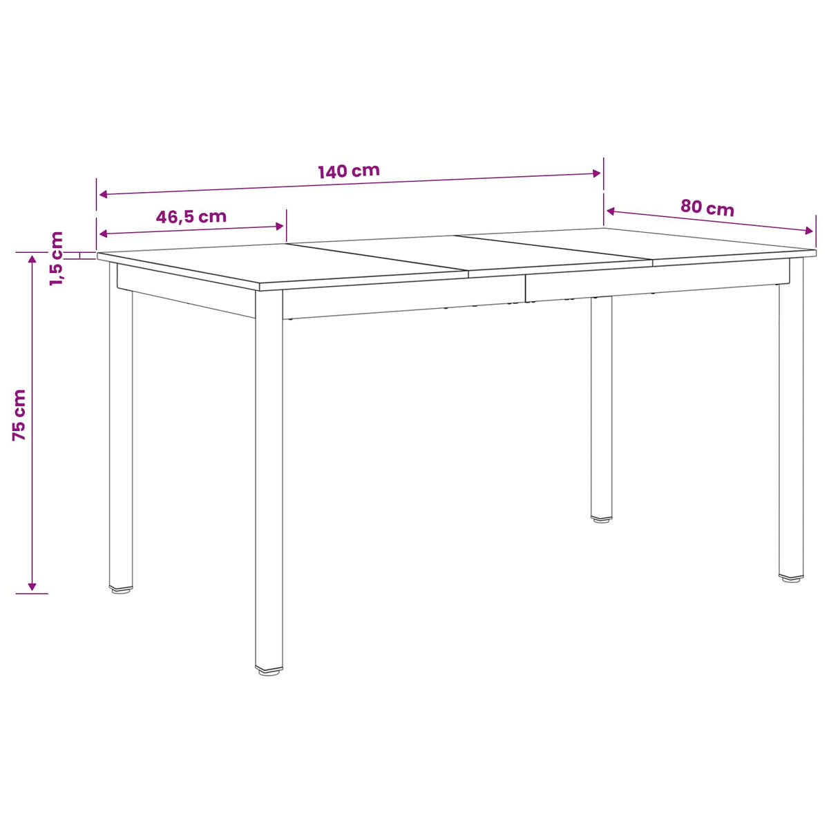 Esstische 140 x 80 x 75 cm Holzwerkstoff Sonoma-Grau Rechteckig