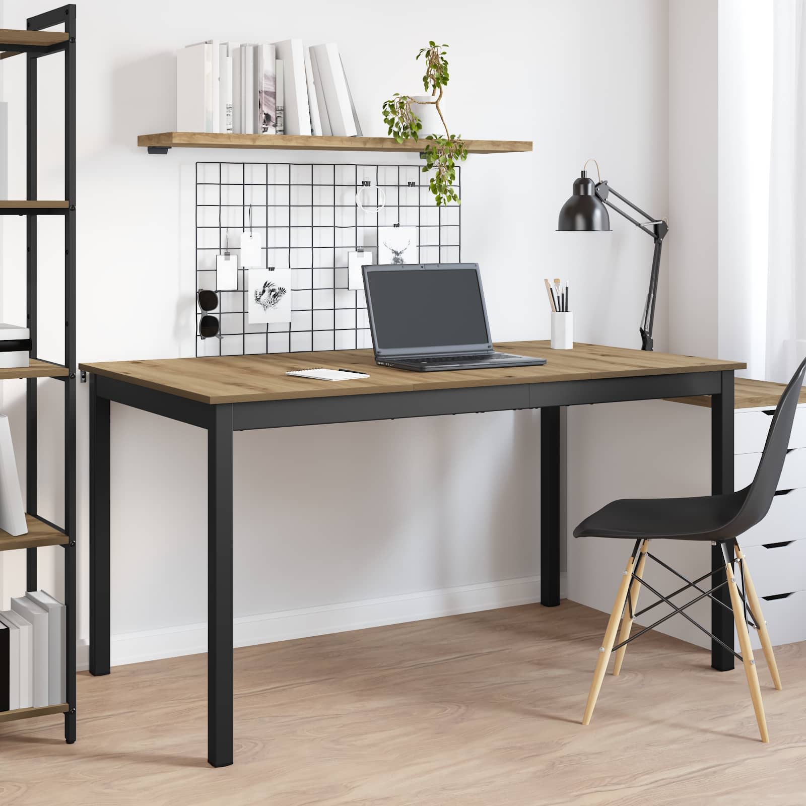 Esstische 140 x 80 x 75 cm Holzwerkstoff Artisan-Eiche