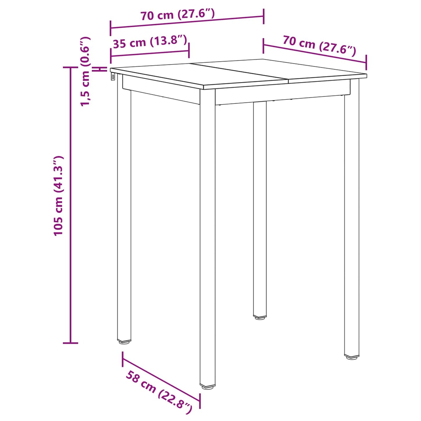 Stehtisch Holzwerkstoff Quadratisch