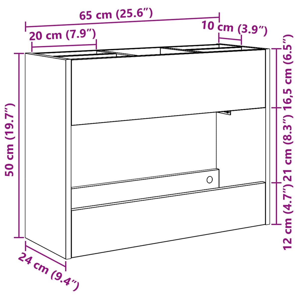 Sonnenschirmhalter Altholz 65 x 24 x 50 cm Holzwerkstoff