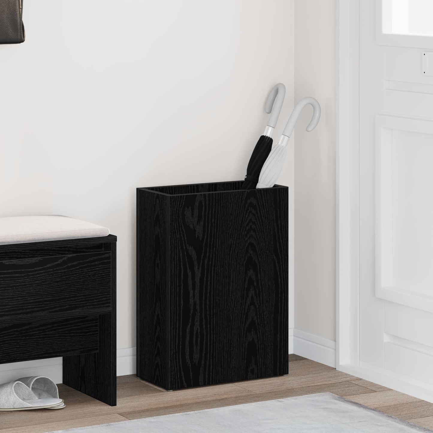 Sonnenschirmhalter Schwarz Eichen-Optik 40 x 20 x 55,5 cm