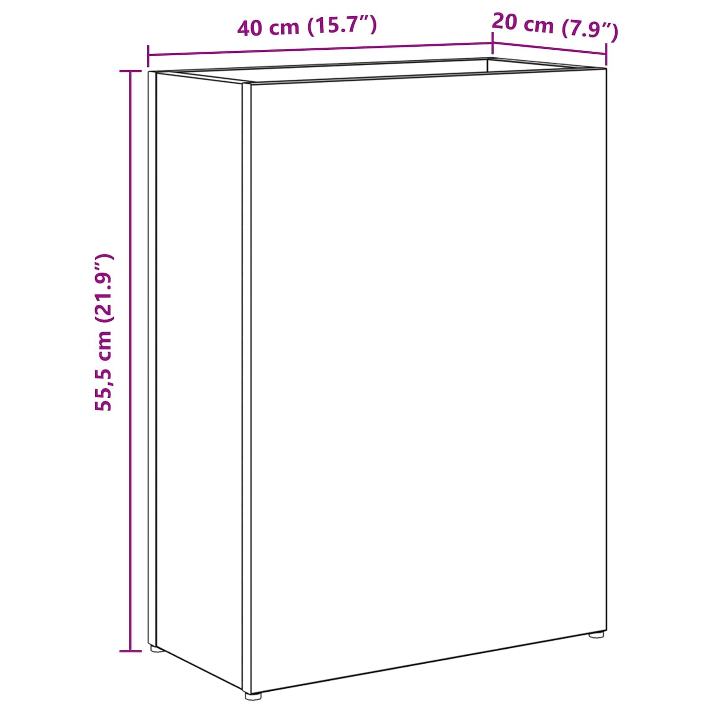 Sonnenschirmhalter Schwarz Eichen-Optik 40 x 20 x 55,5 cm