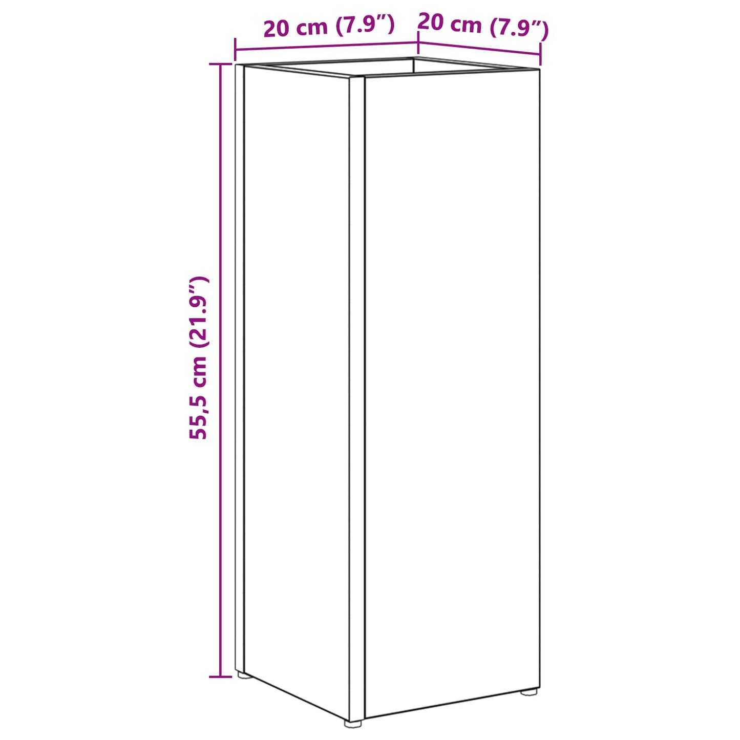 Sonnenschirmhalter Sonoma-Grau 20 x 20 x 55,5 cm Holzwerkstoff