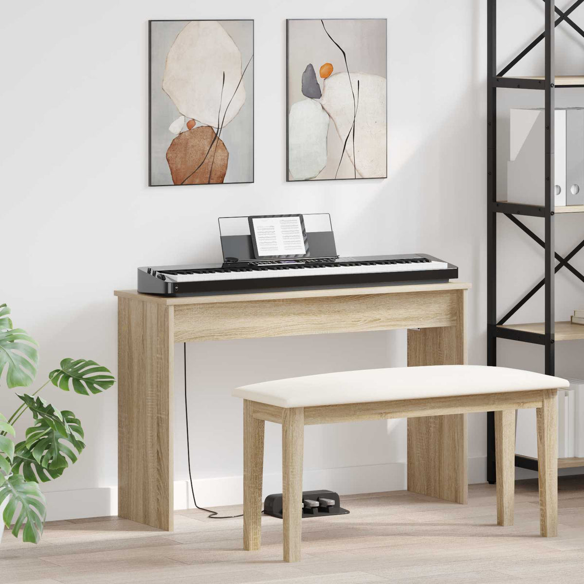 Klavierständer Sonoma-Eiche 100 x 32 x 64 cm Holzwerkstoff