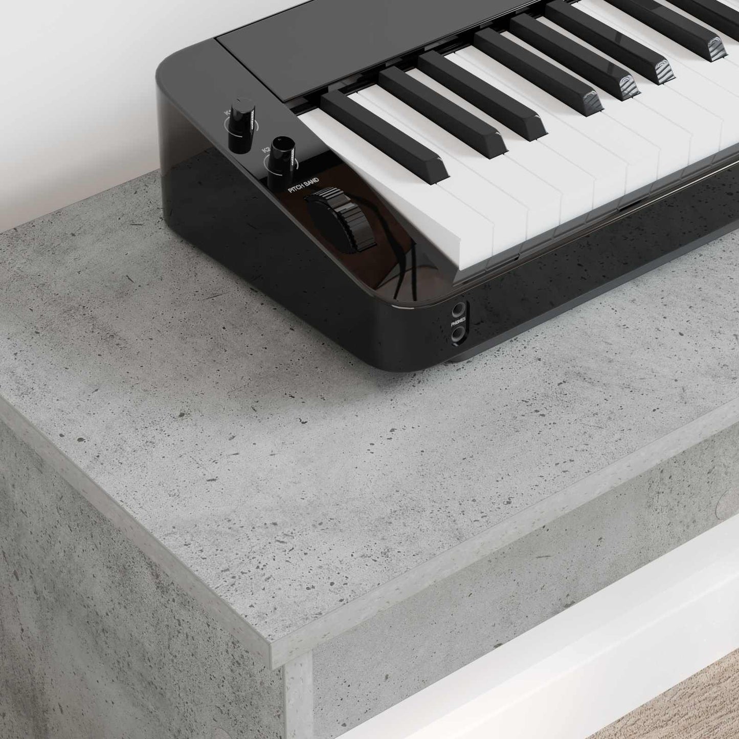 Klavierständer Beton Grau 100 x 32 x 64 cm Holzwerkstoff