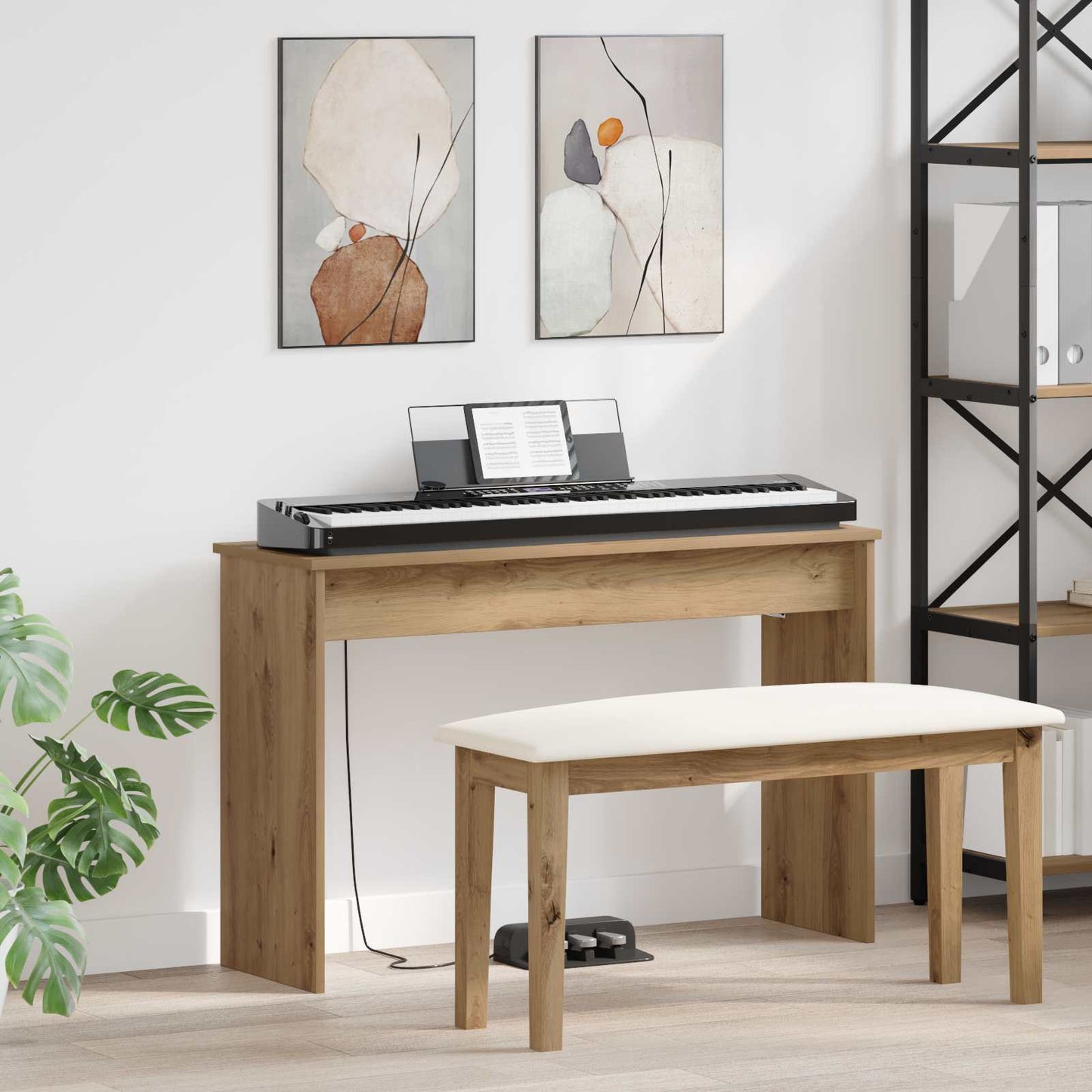 Klavierständer Artisan-Eiche 100 x 32 x 64 cm Holzwerkstoff