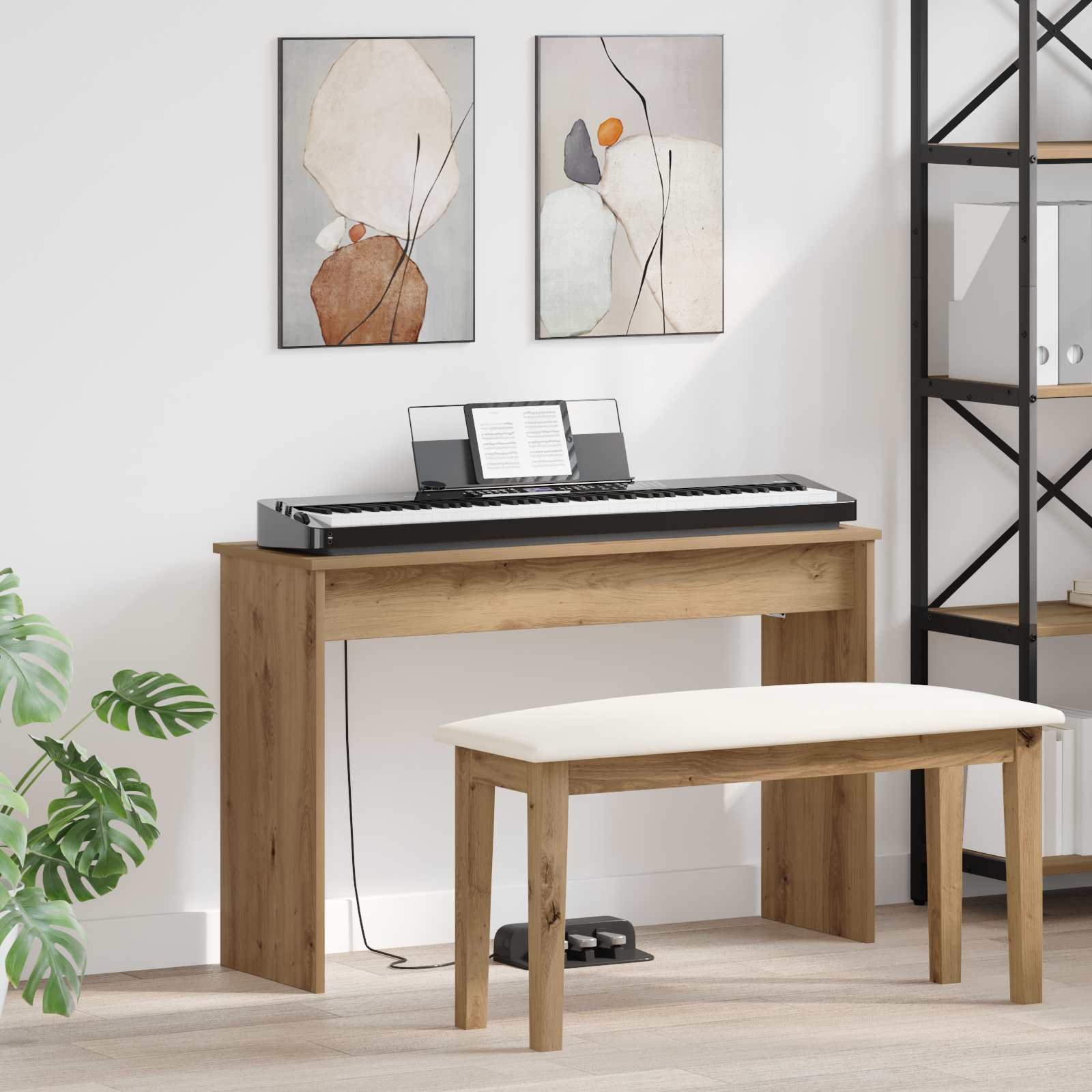 Klavierständer Artisan-Eiche 100 x 32 x 64 cm Holzwerkstoff