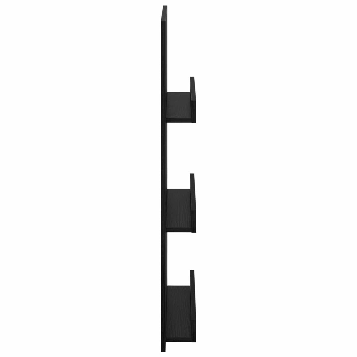 Magazinregal mit Regal Schwarz Eichen-Optik 51 x 11 x 102 cm