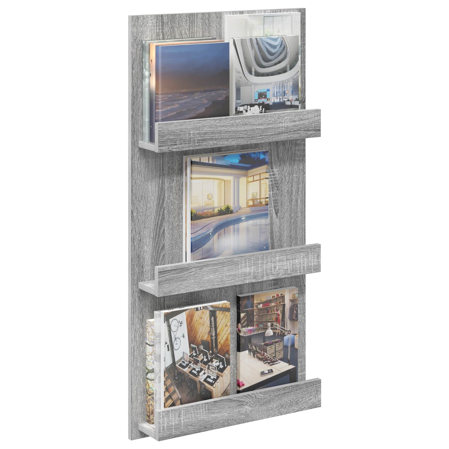 Magazinregal Sonoma-Grau 51 x 11 x 102 cm Holzwerkstoff