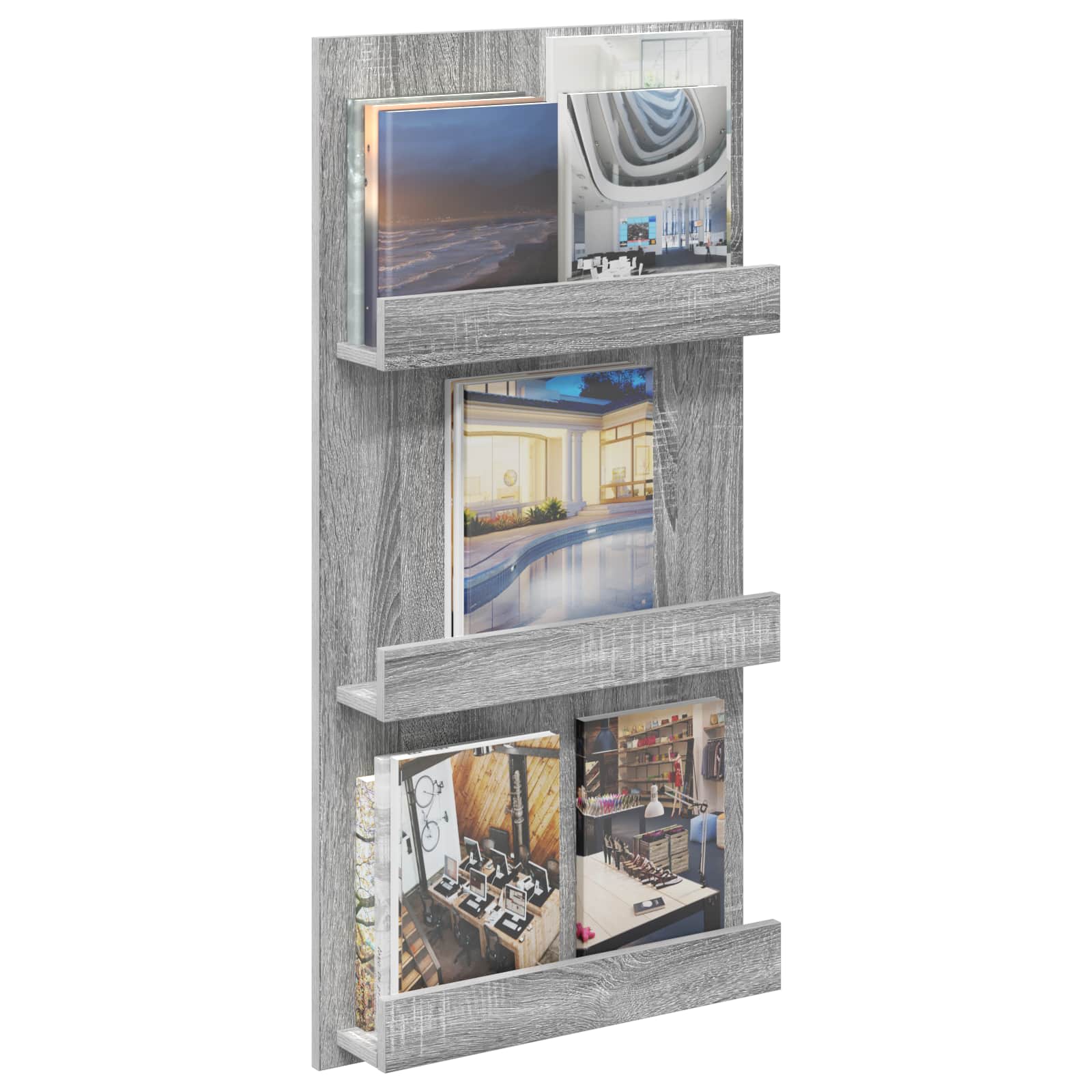 Magazinregal Sonoma-Grau 51 x 11 x 102 cm Holzwerkstoff