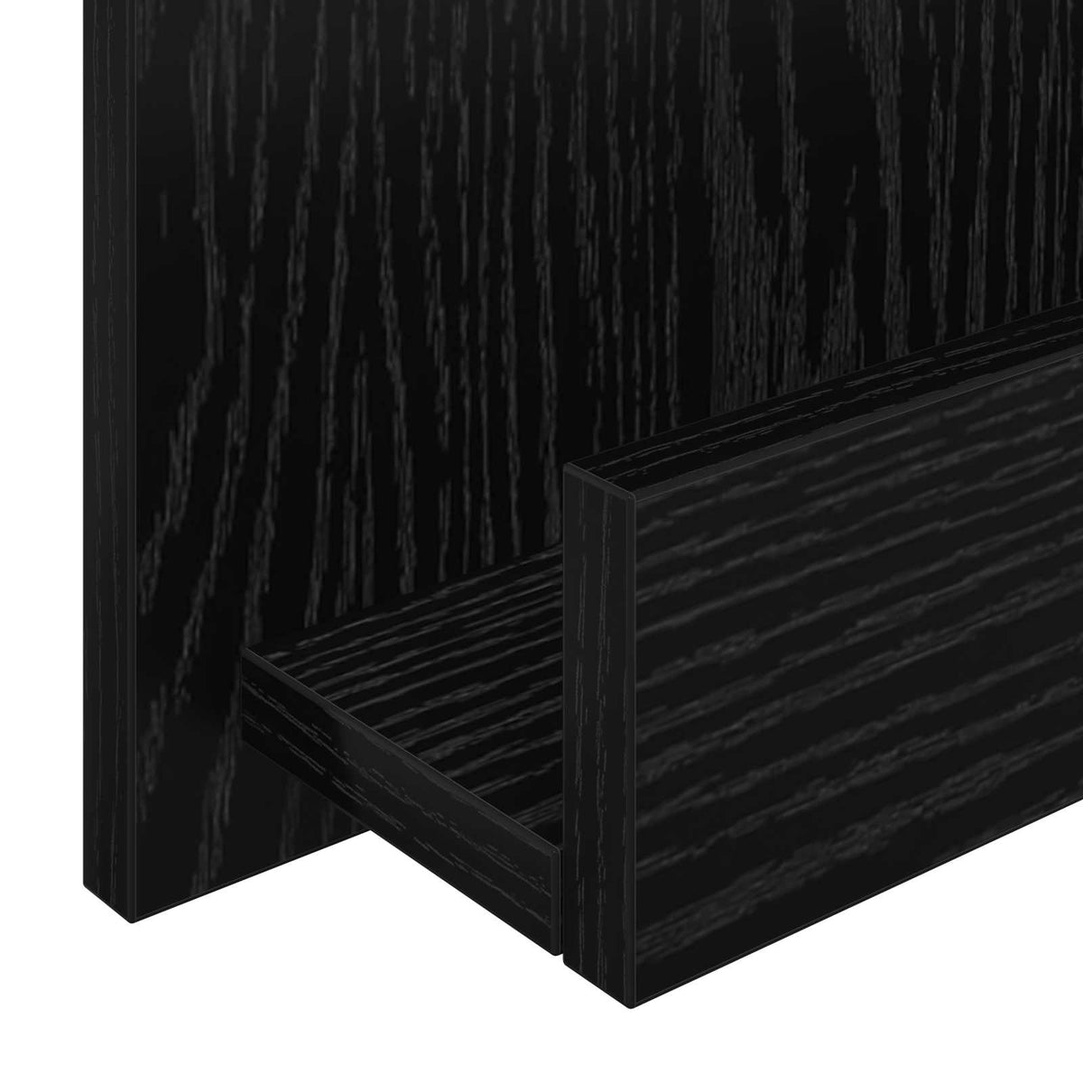 Magazinregal mit Regal Schwarz Eichen-Optik 43 x 11 x 102 cm
