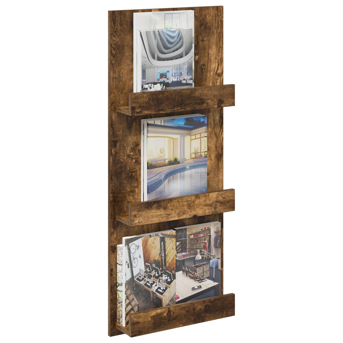 Magazinregal Räuchereiche 43 x 11 x 102 cm Holzwerkstoff