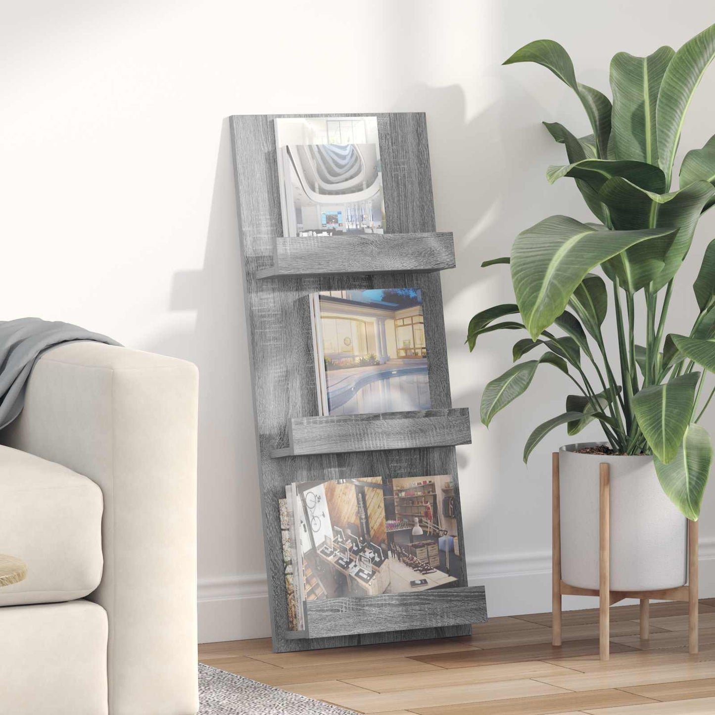 Magazinregal Sonoma-Grau 43 x 11 x 102 cm Holzwerkstoff