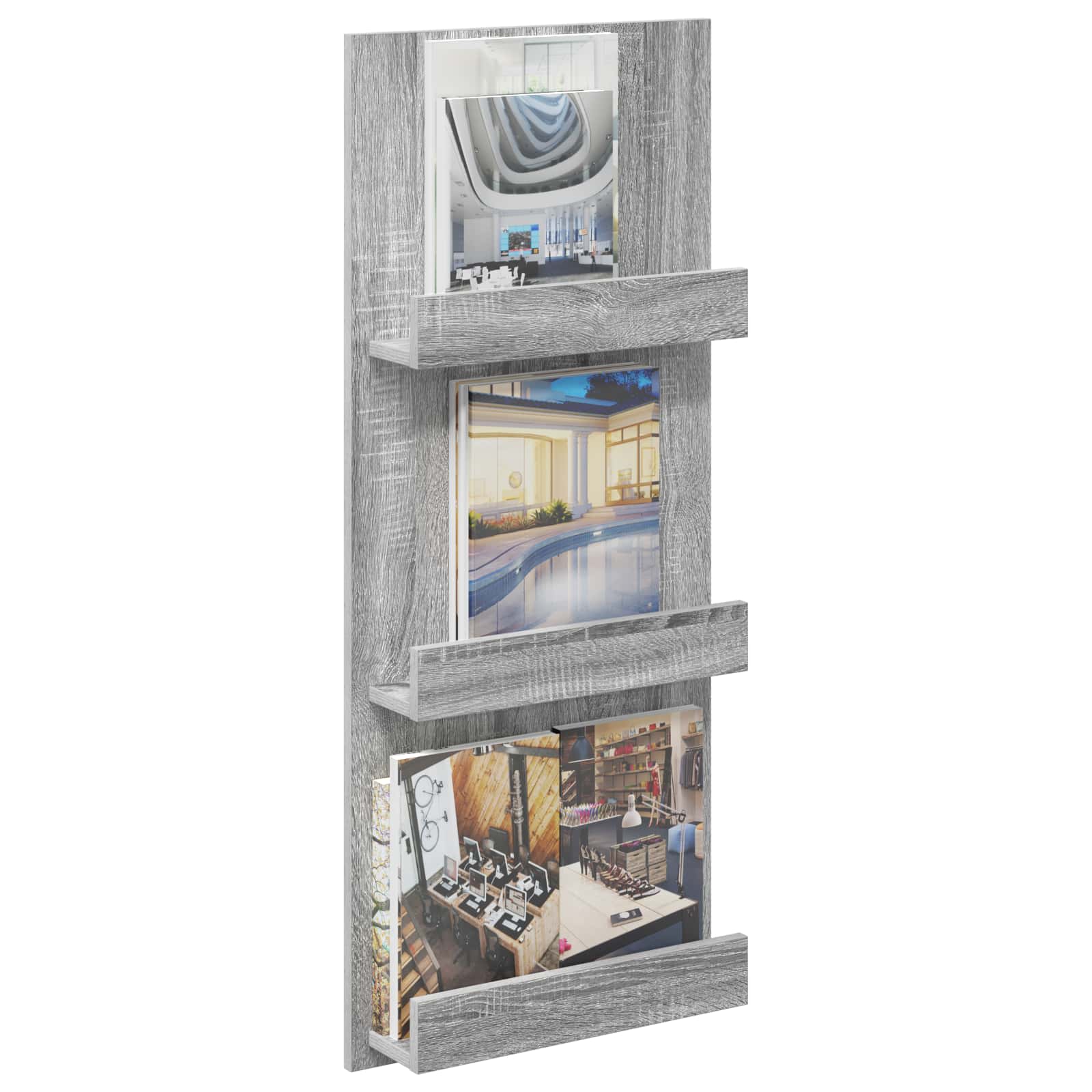 Magazinregal Sonoma-Grau 43 x 11 x 102 cm Holzwerkstoff