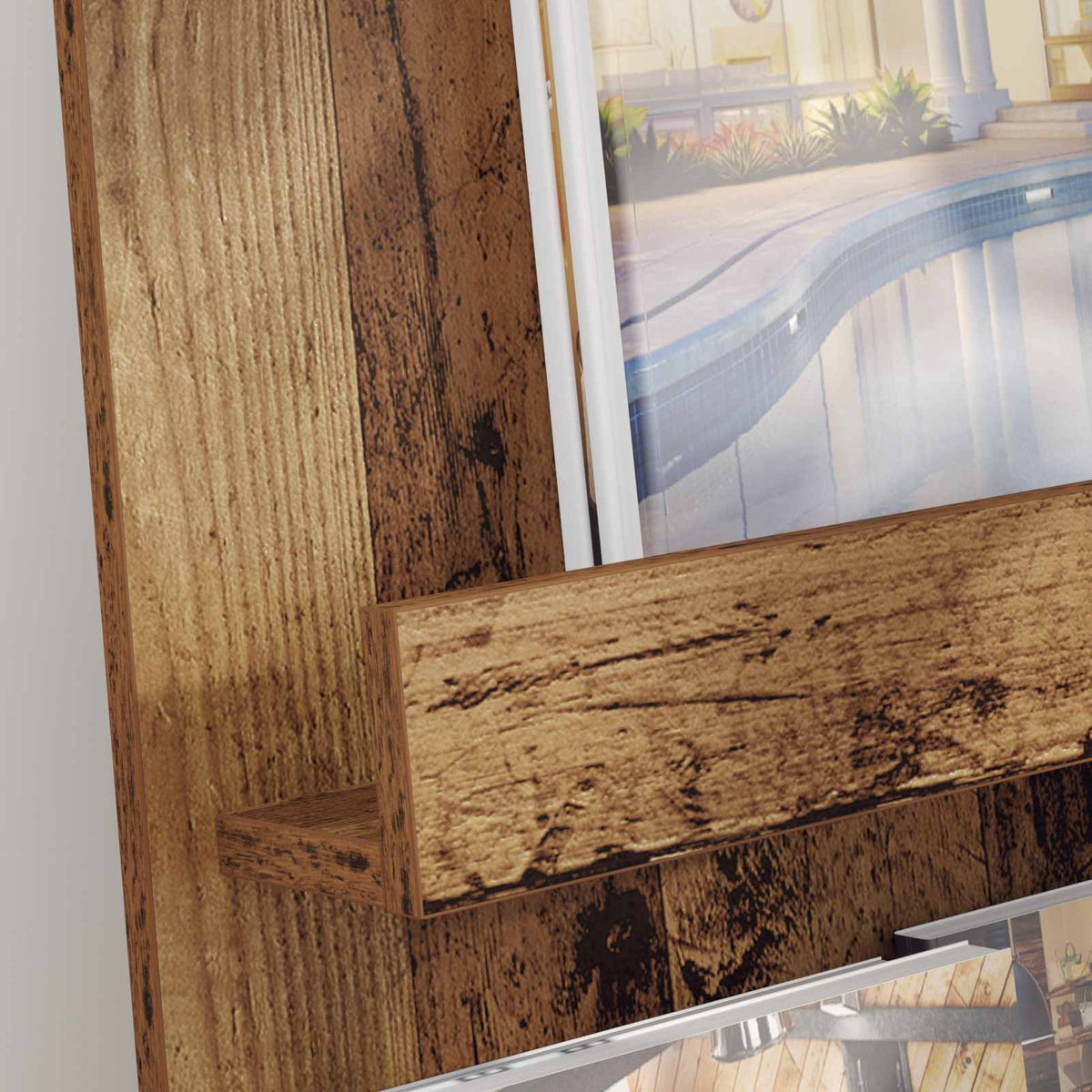 Magazinregal mit Regal Altholz 43 x 11 x 102 cm Holzwerkstoff
