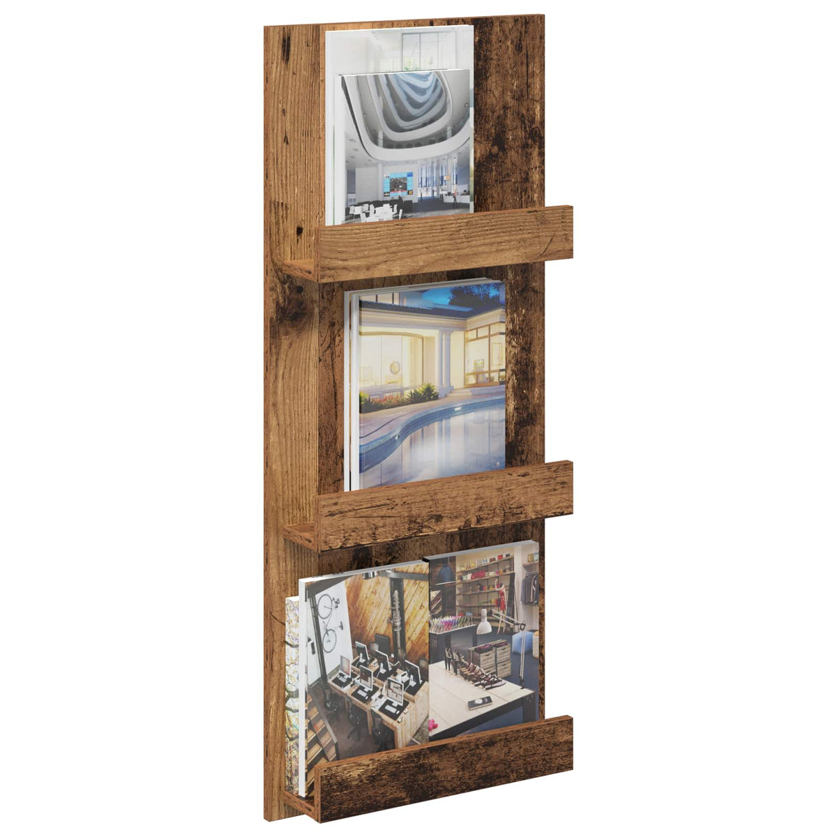 Magazinregal mit Regal Altholz 43 x 11 x 102 cm Holzwerkstoff