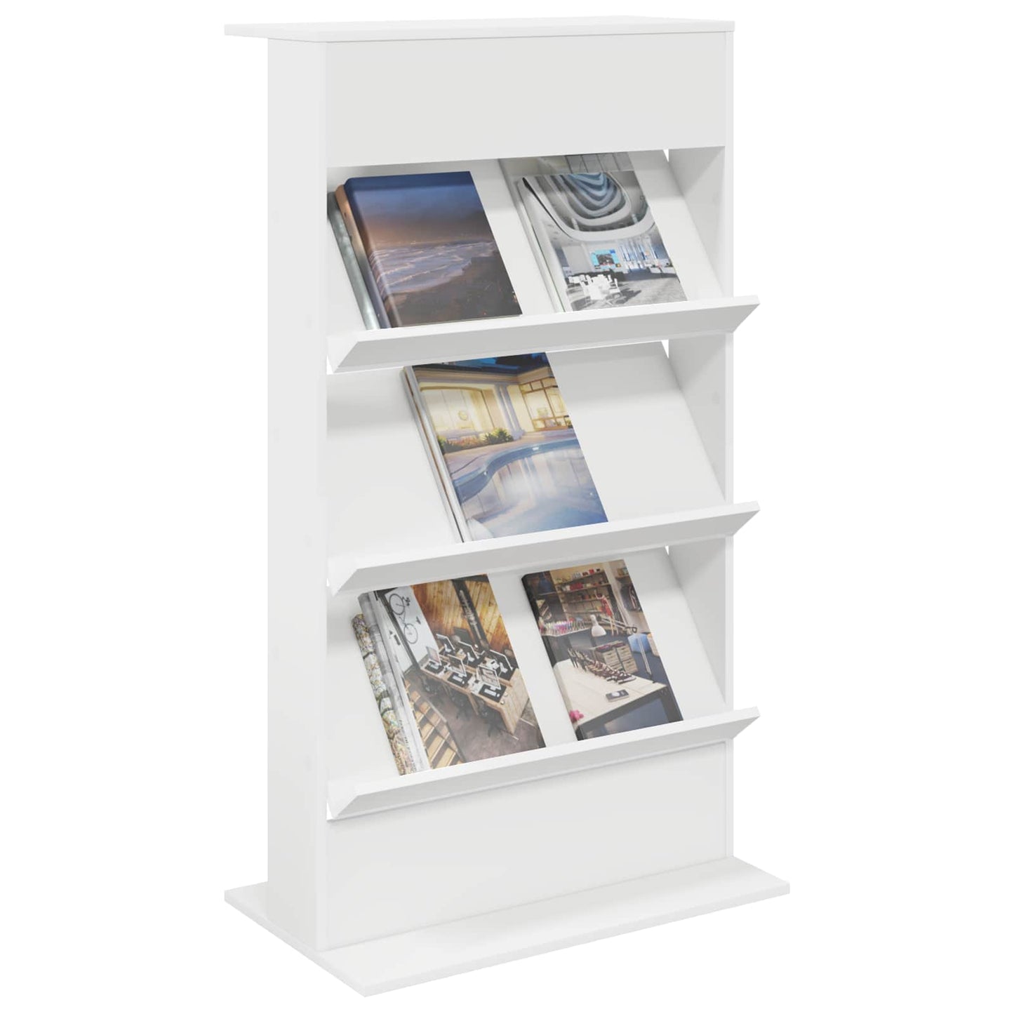 Magazinregal Weiß 70 x 41 x 126 cm Holzwerkstoff