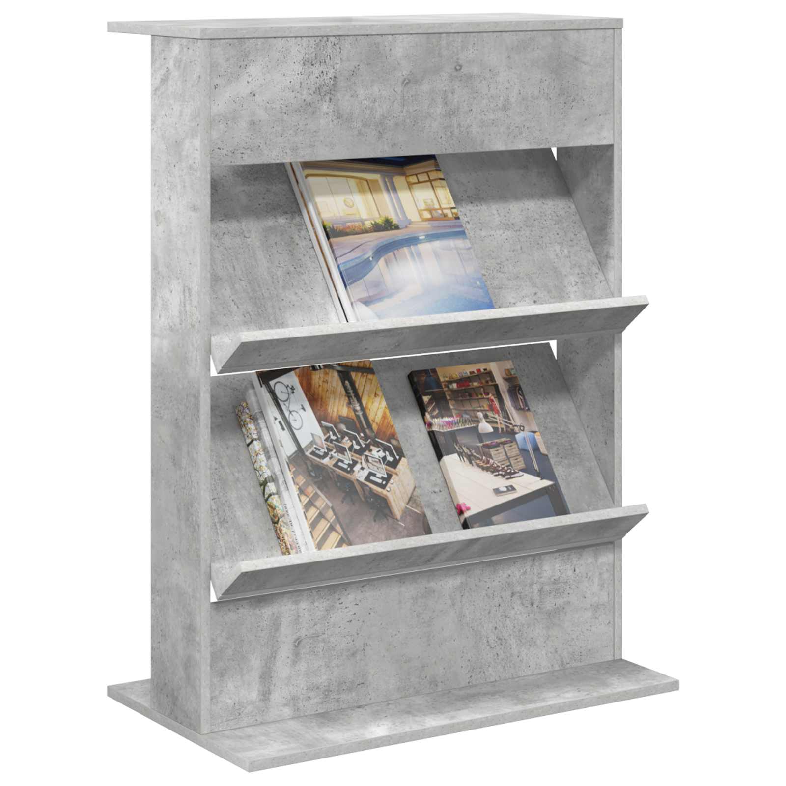 Magazinregal Beton Grau 70 x 41 x 96 cm Holzwerkstoff
