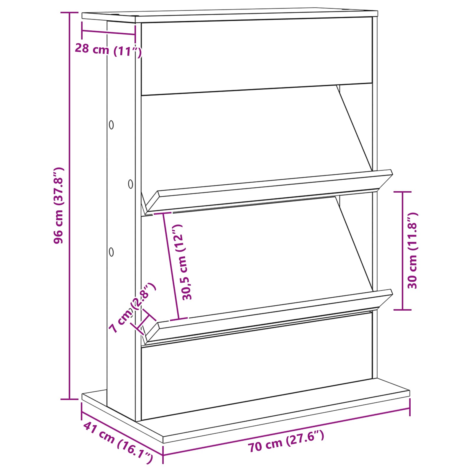 Magazinregal Beton Grau 70 x 41 x 96 cm Holzwerkstoff
