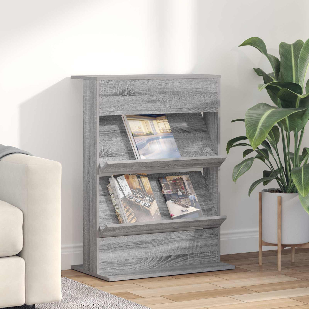 Magazinregal Graues Sonoma 70 x 41 x 96 cm Holzwerkstoff