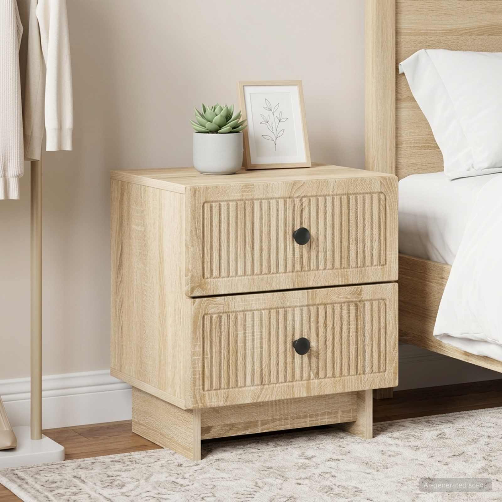 Nachttisch 2 stk. Sonoma-Eiche 43 x 34,5 x 47,5 cm