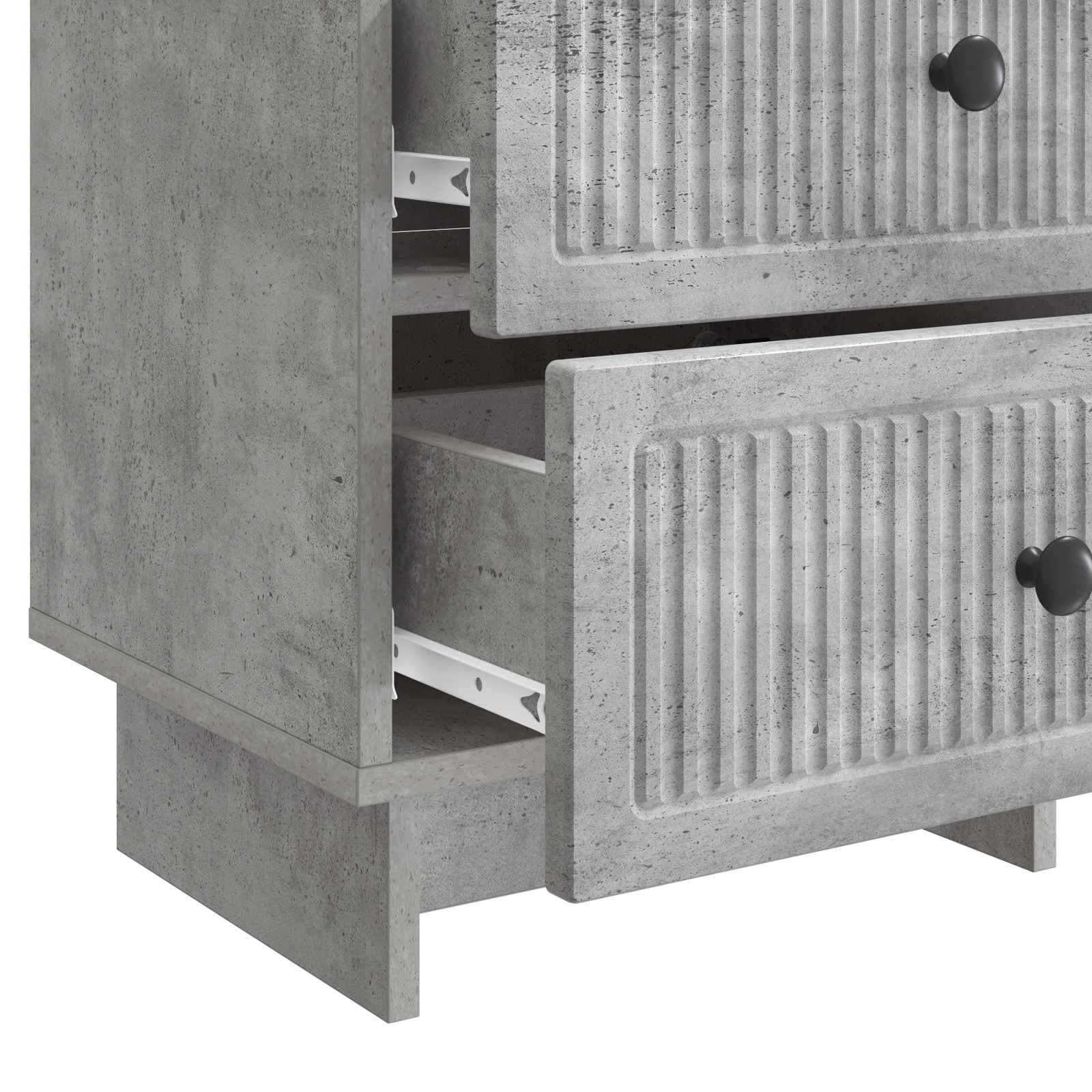 Nachttisch 2 stk. Betongrau 43 x 34,5 x 47,5 cm Holzwerkstoff
