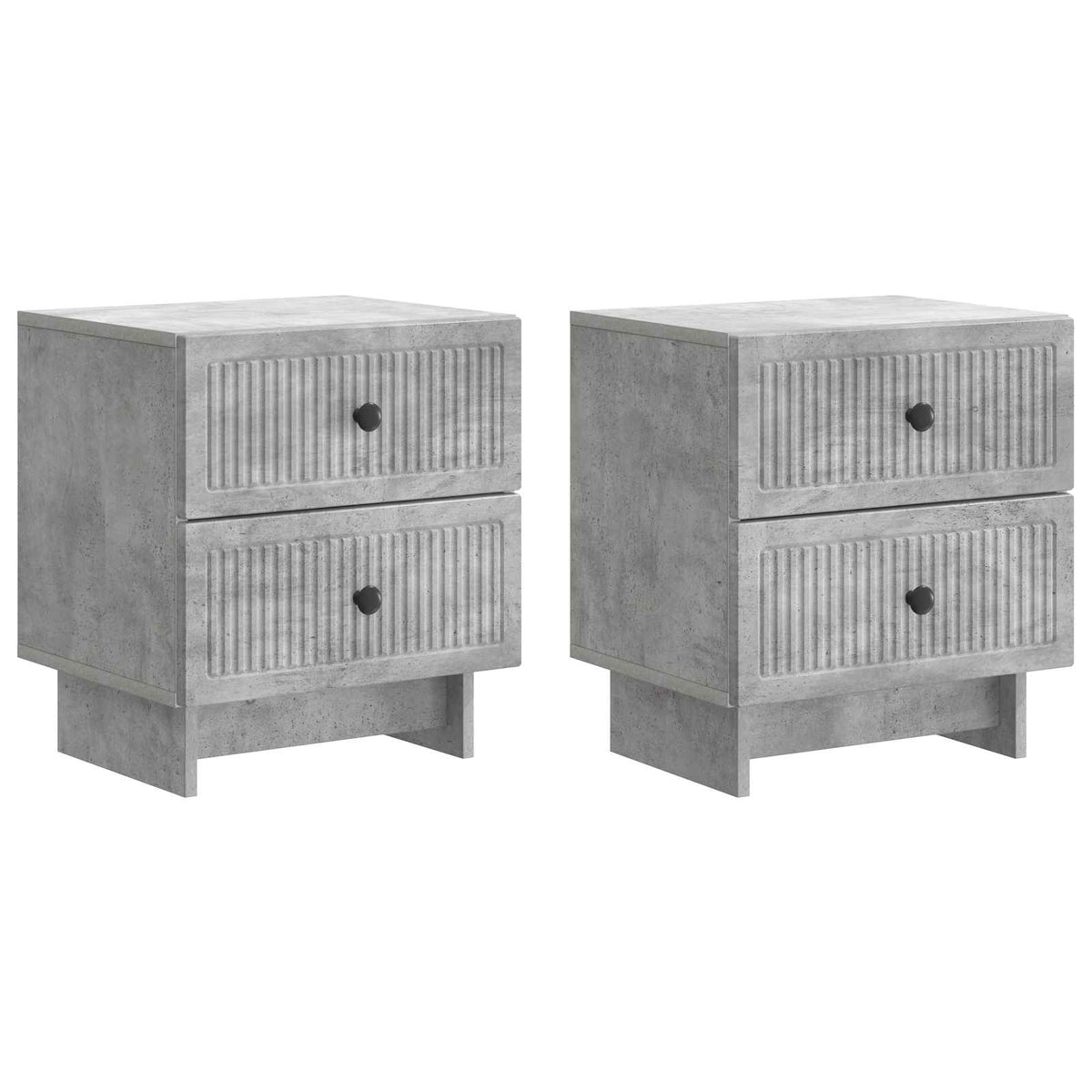 Nachttisch 2 stk. Betongrau 43 x 34,5 x 47,5 cm Holzwerkstoff