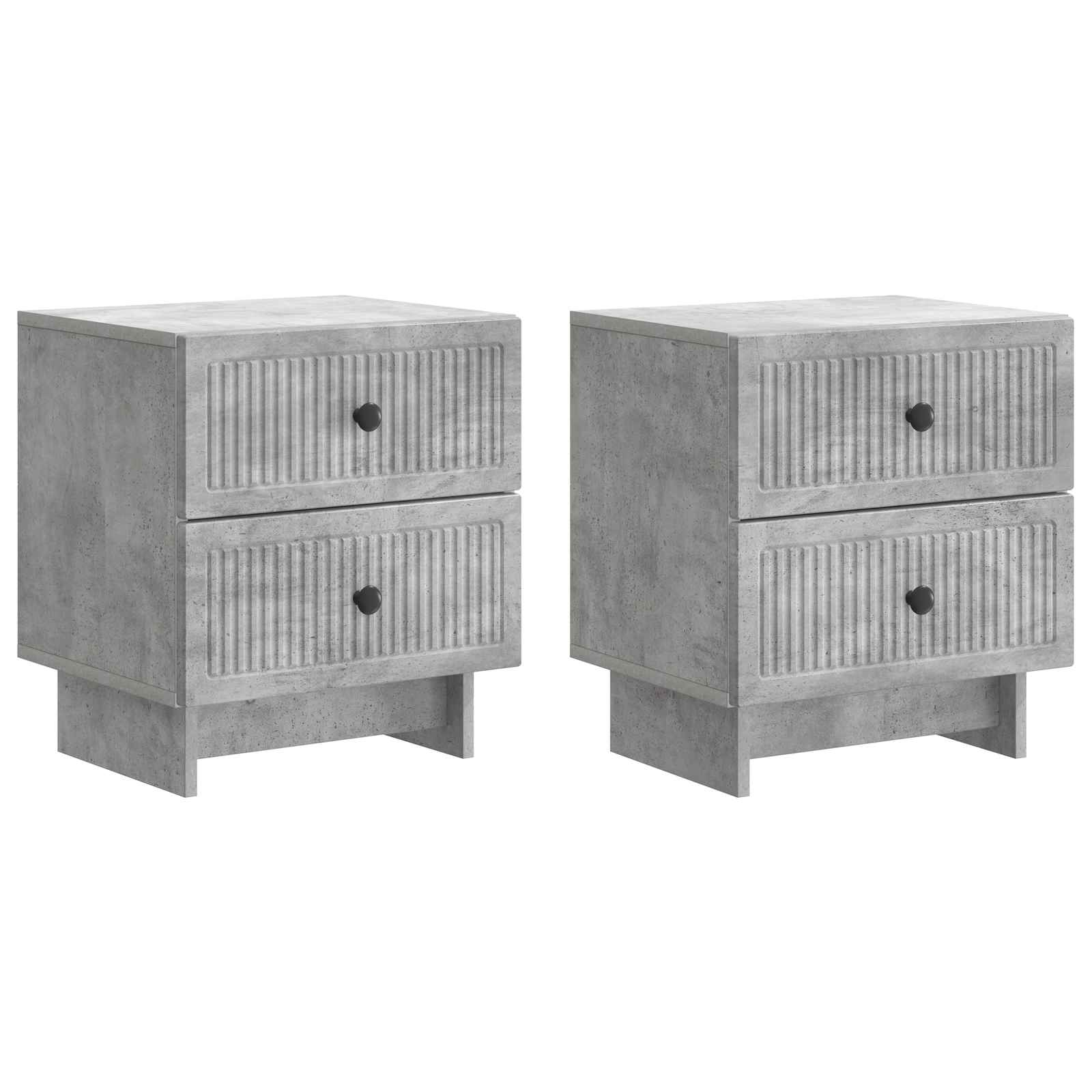 Nachttisch 2 stk. Betongrau 43 x 34,5 x 47,5 cm Holzwerkstoff