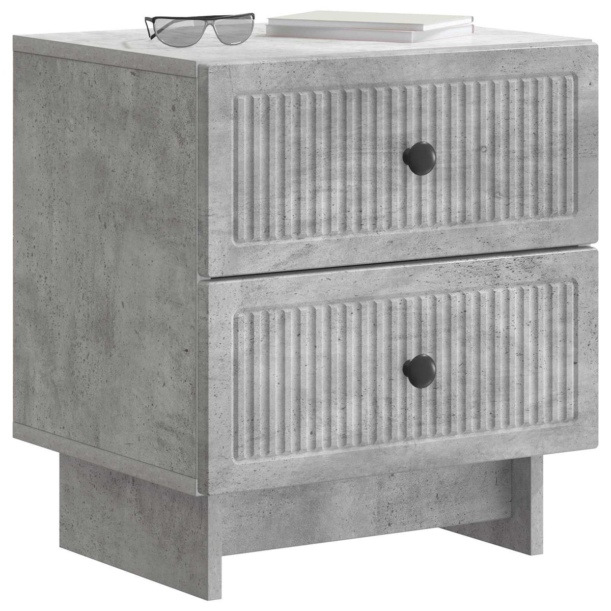 Nachttisch 2 stk. Betongrau 43 x 34,5 x 47,5 cm Holzwerkstoff