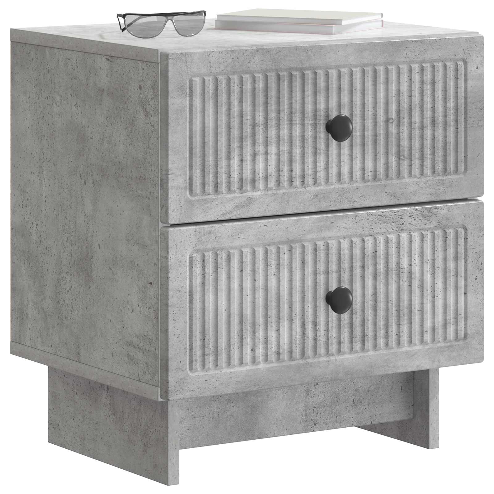 Nachttisch 2 stk. Betongrau 43 x 34,5 x 47,5 cm Holzwerkstoff