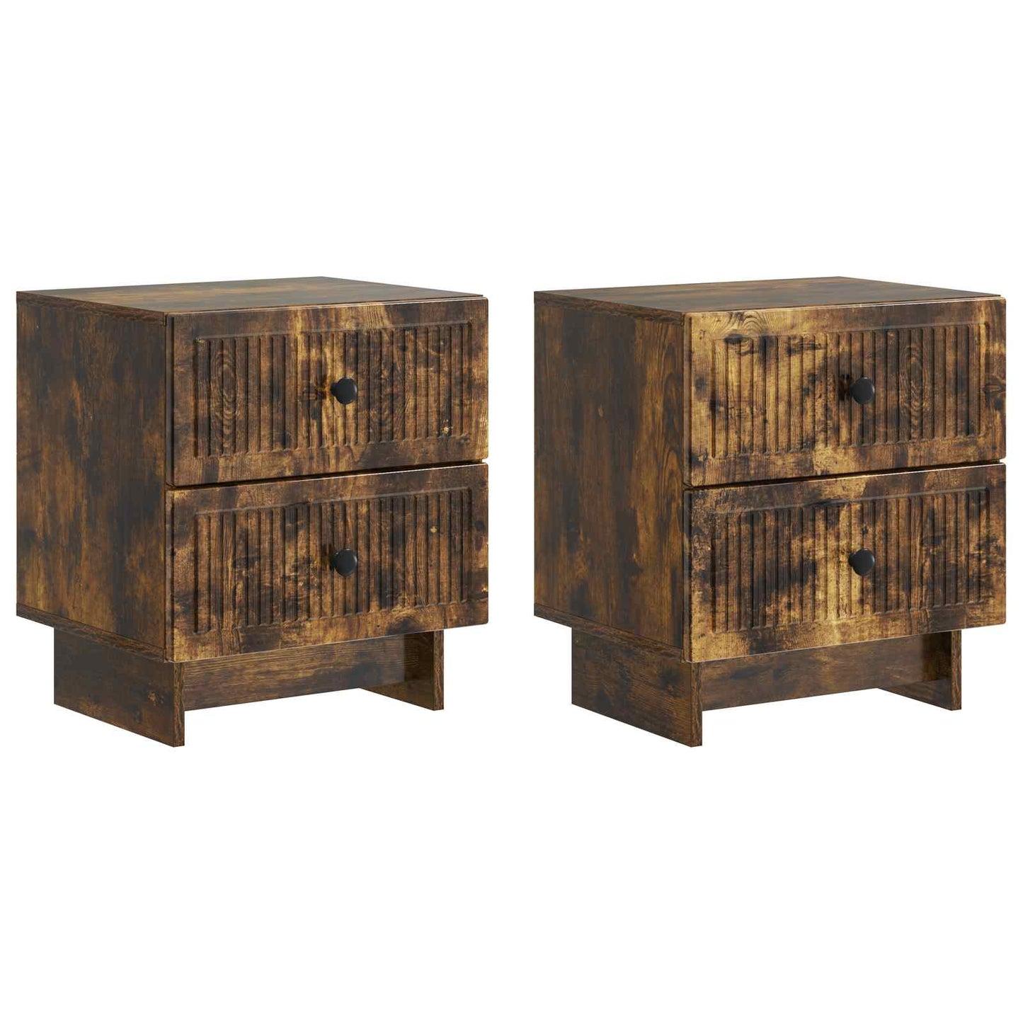 Nachttisch 2 stk. Geräucherte Eiche 43 x 34,5 x 47,5 cm