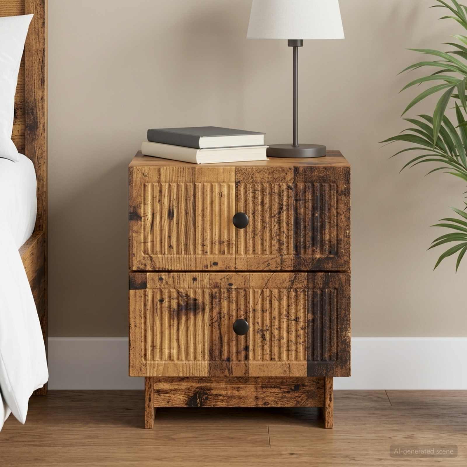 Nachttisch Altholz 43 x 34,5 x 47,5 cm Holzwerkstoff