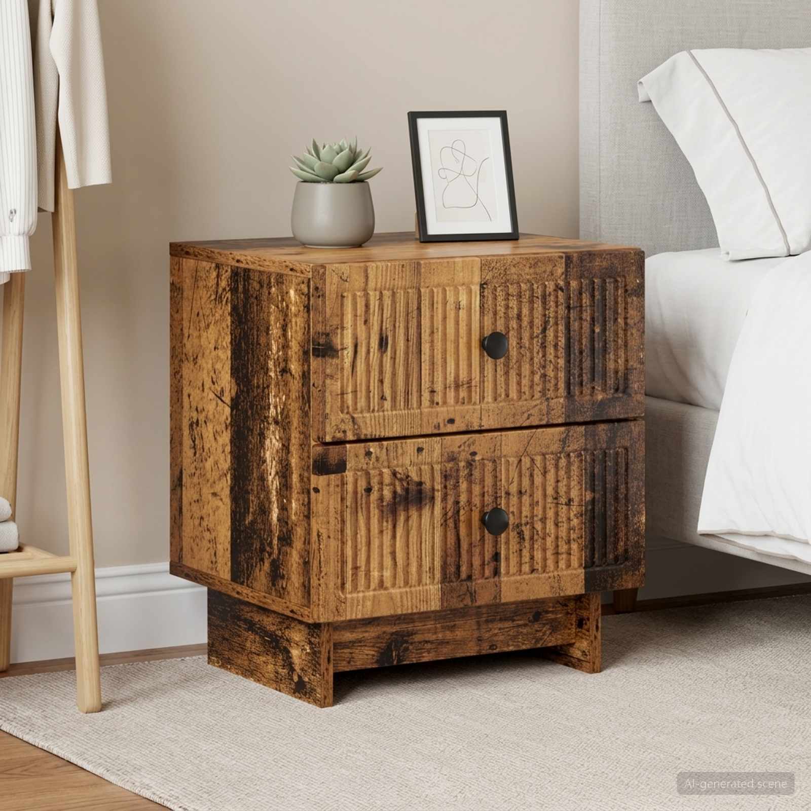 Nachttisch 2 stk. Altholz 43 x 34,5 x 47,5 cm Holzwerkstoff