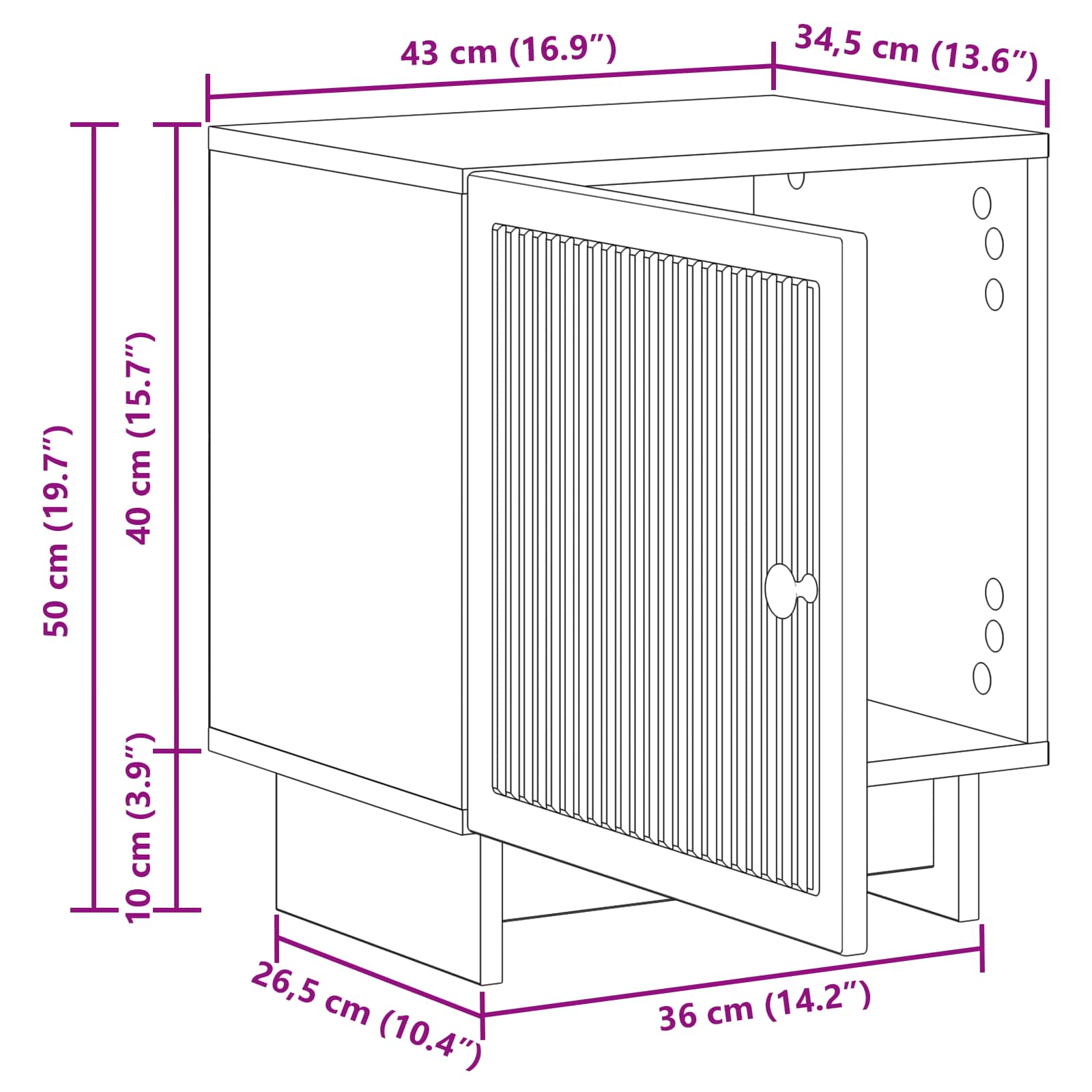 Nachttisch Sonoma-Eiche 43 x 34,5 x 50 cm Holzwerkstoff