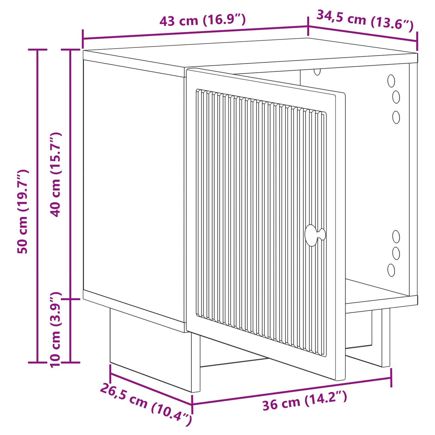 Nachttisch Graues Sonoma 43 x 34,5 x 50 cm Holzwerkstoff