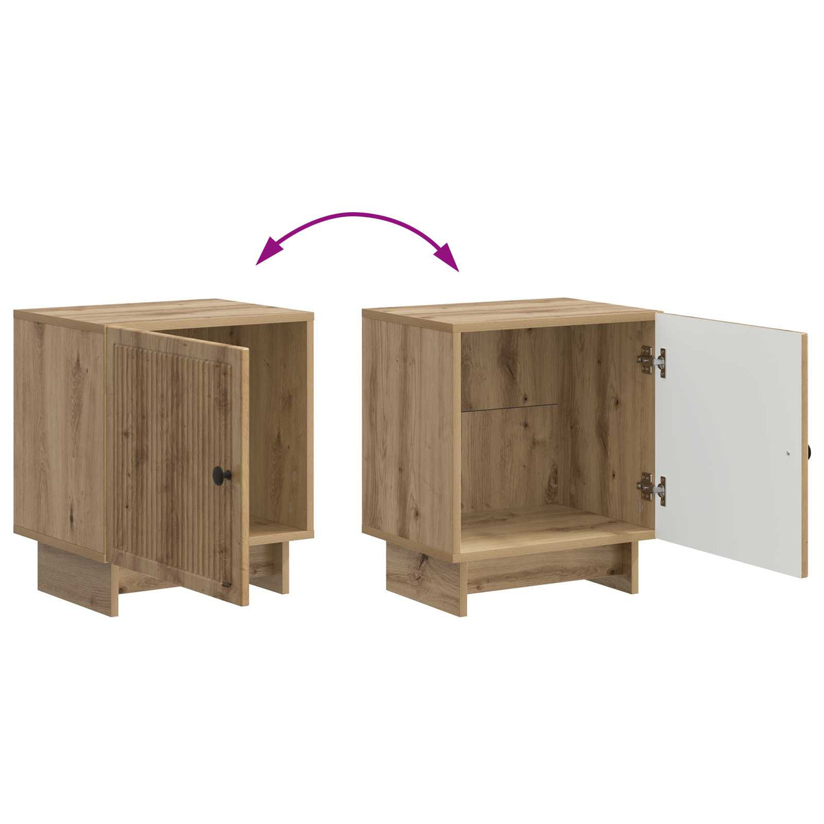 Nachttisch 2 stk. Artisan-Eiche 43 x 34,5 x 50 cm Holzwerkstoff
