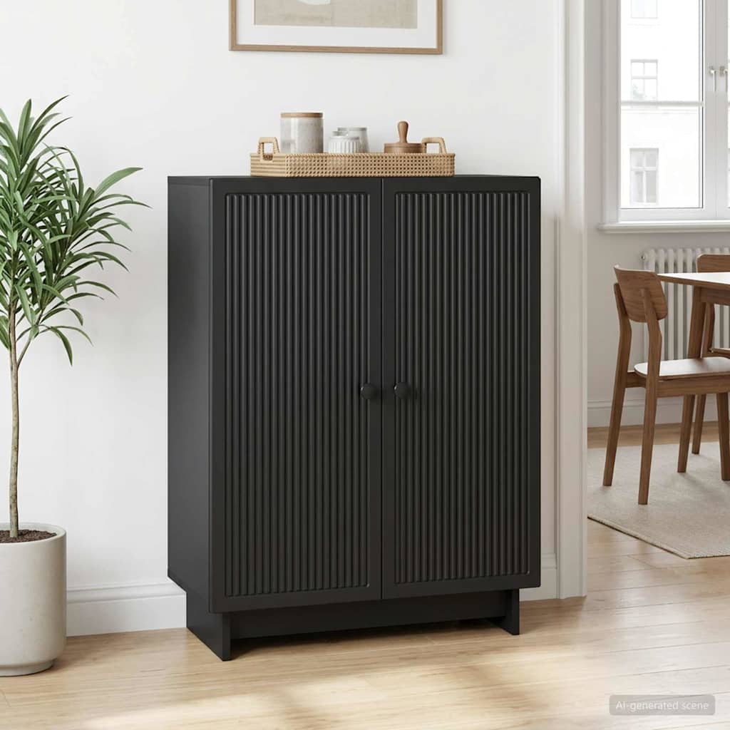 Sideboard Schwarz 66 x 34,5 x 90 cm Holzwerkstoff