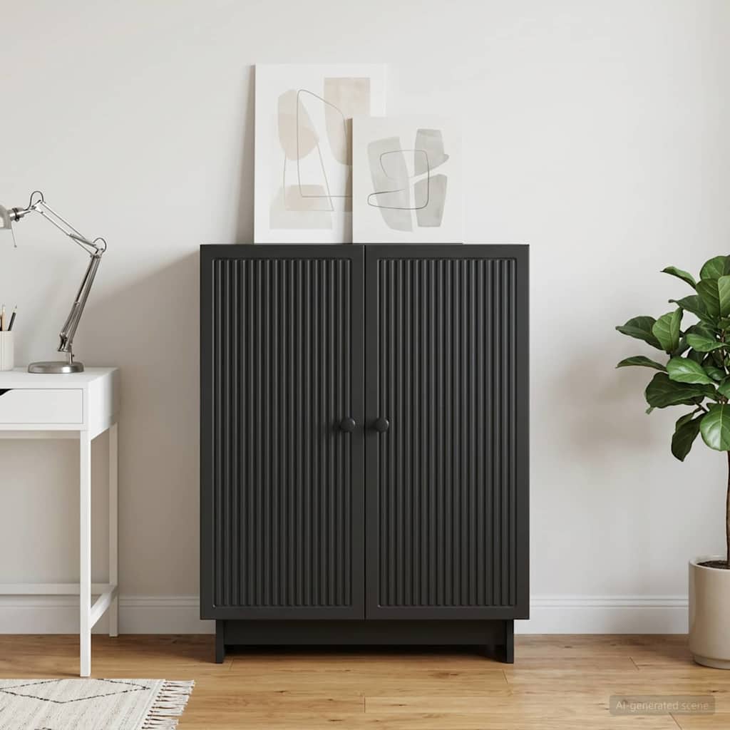 Sideboard Schwarz 66 x 34,5 x 90 cm Holzwerkstoff