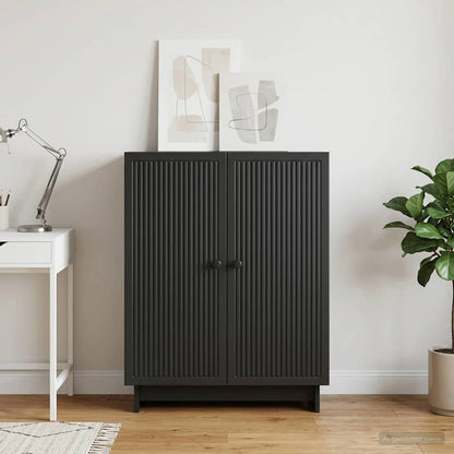 Sideboard Schwarz 66 x 34,5 x 90 cm Holzwerkstoff