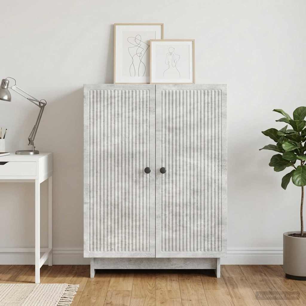 Sideboard Betongrau 66 x 34,5 x 90 cm Holzwerkstoff
