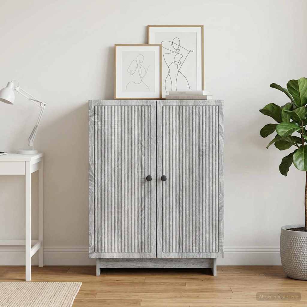 Sideboard Sonoma-Grau 66 x 34,5 x 90 cm Holzwerkstoff