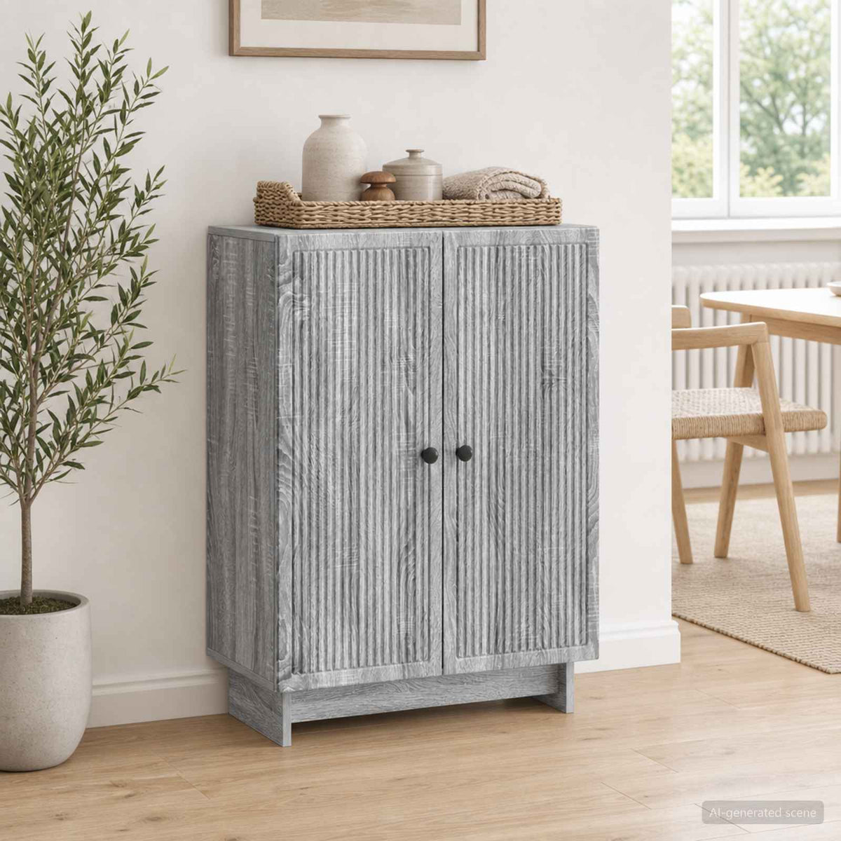 Sideboard Sonoma-Grau 66 x 34,5 x 90 cm Holzwerkstoff