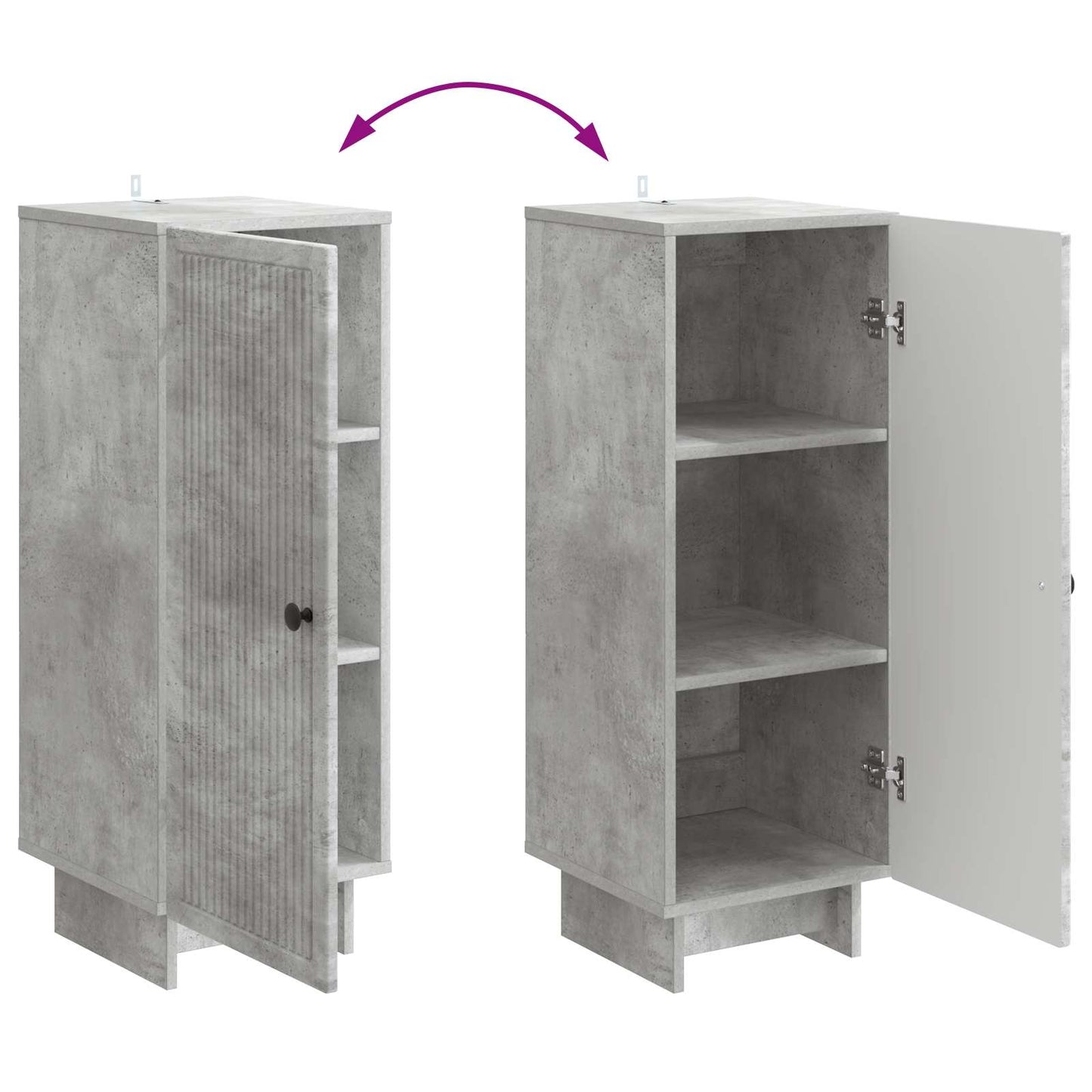 Sideboard Betongrau 33 x 34,5 x 90 cm Holzwerkstoff