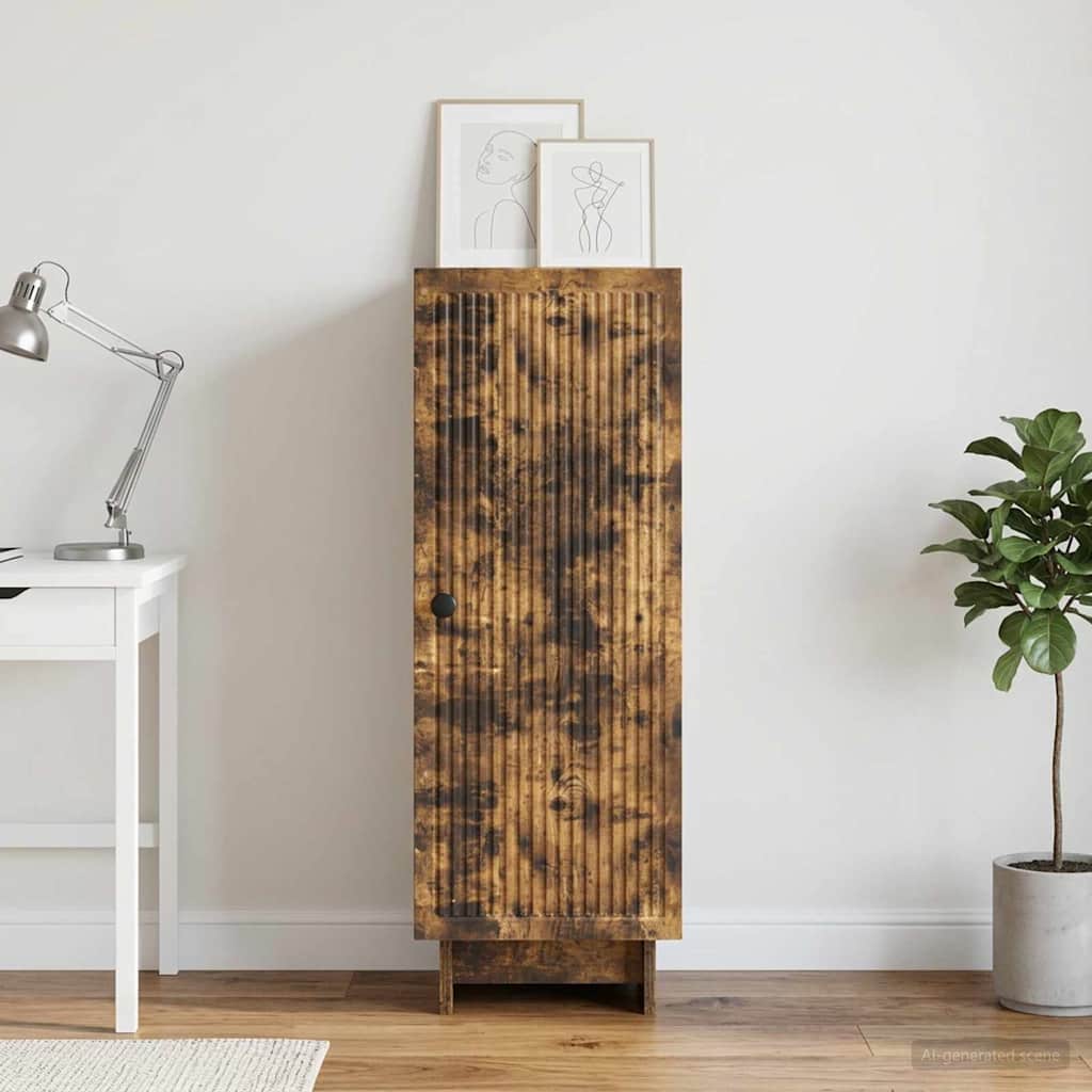 Sideboard Geräucherte Eiche 33 x 34,5 x 90 cm Holzwerkstoff