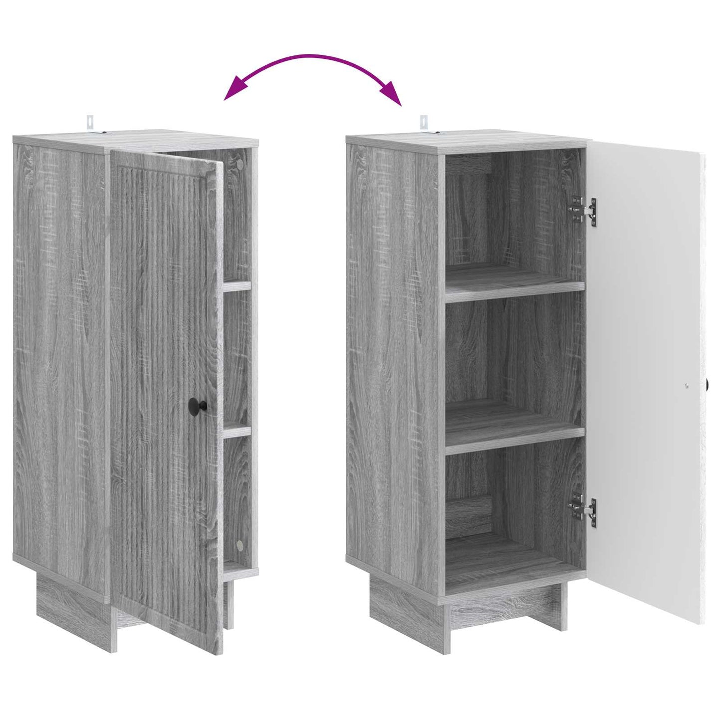 Sideboard Grau Sonoma 33 x 34,5 x 90 cm Holzwerkstoff